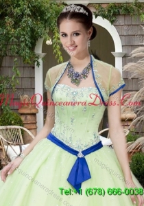 The Super Hot Tulle Beading and Sequins Quinceanera Jacket in Light Green