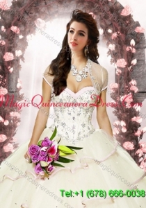 Exquisite Tulle Beading Special Occasion Quinceanera Jacket in Ivory