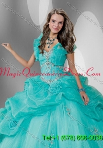 Fashionable Blue Organza Quinceanera Jacket with Beading