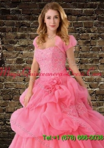 The Super Hot Watermelon Red Organza Special Occasion Quinceanera Jacket