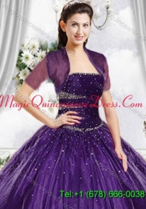 Top Selling High Quality Instock Purple Tulle Quinceanera Jacket