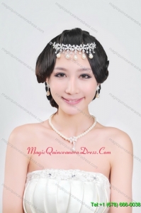 Beautiful Alloy With Rhinestone Pearls Ladies Jewelry Sets
