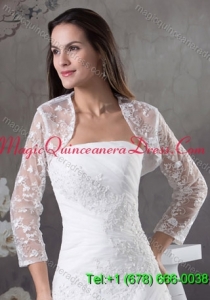 White Long Sleeves Jacket With Lace