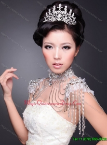High Quality Alloy with Crystal Ladies Tiara and Necklace