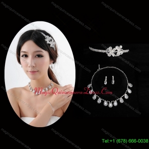 Beautiful Crown with Jewelry Set Including Necklace and Earrings