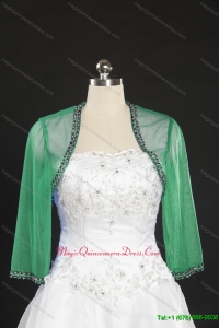 2014 Fall Long Sleeves Organza Wraps in Green
