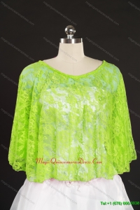 Spring Green Beading Lace Fall Wraps for 2014