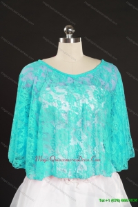Turquoise Beading Lace Hot Sale Wraps for 2014