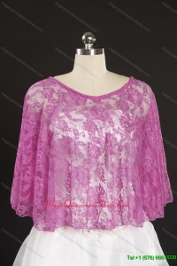 2014 Popular Pink Beading Wraps with Lace