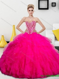 Luxury Beading and Ruffles Sweetheart 2015 Quinceanera Dresses