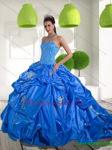 Romantic Beading and Appliques Quinceanera Dresses with Brush Train