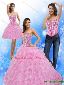 Romantic Beading and Ruffles Sweetheart 2015 Quinceanera Dresses