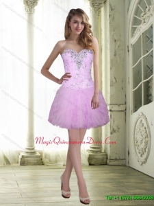 Discount Beading and Ruffles A Line Sweetheart Dama Dress for 2015