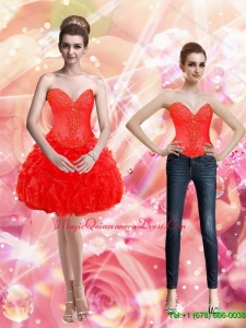 2015 Discount Appliques and Ruffles Red Dama Dress