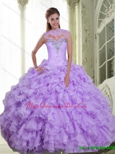 Fashionable Beading and Ruffles Sweetheart Quinceanera Gowns for 2015