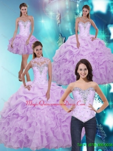 2015 Luxury Sweetheart Quinceanera Dresses with Beading and Ruffles