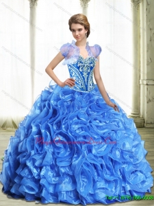 Hot Sale Royal Blue Sweet 15 Quinceanera Dresses with Beading and Ruffles
