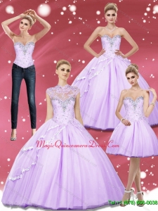 Puffy Beading Sweetheart Quinceanera Dresses for 2015