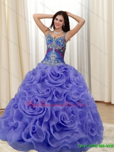 Romantic Appliques and Rolling Flowers Multi Color Quinceanera Dresses for 2015