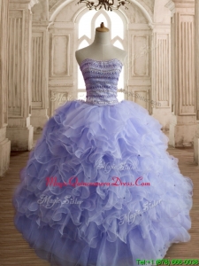 Best Selling Beaded and Ruffled Sweet 16 Dress in Lilac