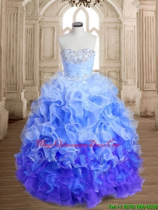 Exclusive Beaded and Ruffled Sweet 16 Dress in Rainbow