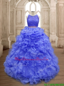 Latest Scoop Lavender Sweet 16 Gown with Beading and Ruffles