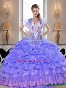 2015 Suitable Beaded Lavender Quinceanera Dresses with Appliques