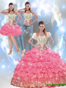 Affordable Beaded Quinceanera Dresses with Appliques and Pick Ups