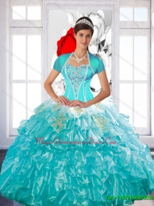 Luxurious Beaded Custom Made Quinceanera Dress with Ruffled Layers and Appliques