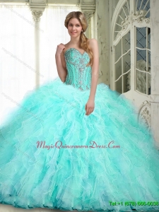Beautiful Sweetheart Quinceanera Dresses with Ruffles and Beading