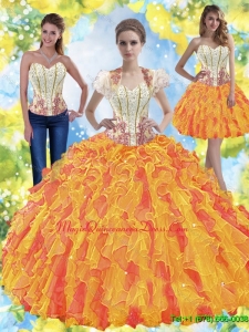 Sturning Beaded Sweetheart Quinceanera Dresses with Ruffles