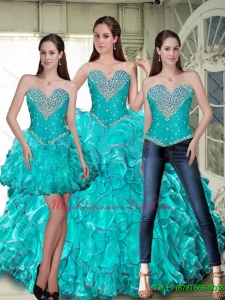 Puffy Lace Up Quinceanera Dresses with Beading and Ruffles