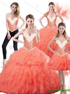 Puffy Sweetheart Watermelon Quinceanera Dresses for 2015