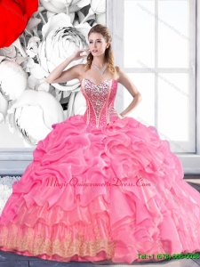 Romantic Sweetheart 2015 Quinceanera Dress with Beading and Pick Ups