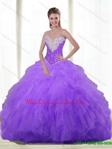 Romantic Sweetheart Quinceanera Dresses with Beading and Ruffles