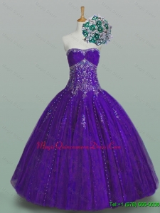 Custom Made Strapless Quinceanera Dresses with Beading and Appliques for Winter