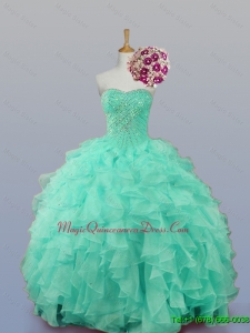 Custom Made Sweetheart Quinceanera Dresses with Beading and Ruffles for Winter