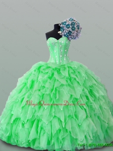 2015 Custom Made Quinceanera Dresses with Beading for Fall