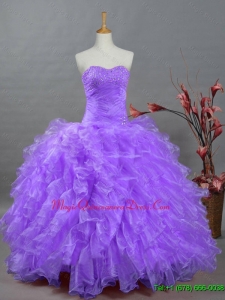 2015 In Stock Ball Gown Sweetheart Beading Quinceanera Dresses for Winter
