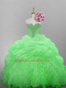 Custom Made Beaded Quinceanera Dresses in Organza for 2015