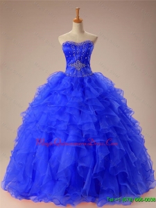 Custom Made Beaded and Ruffles Quinceanera Dresses in Organza