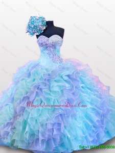 Custom Made Beading and Sequins Sweetheart Quinceanera Dresses for 2015