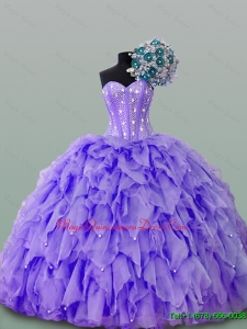 Custom Made Quinceanera Dresses with Beading and Ruffles for 2015