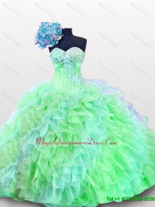 Custom Made Sweetheart Quinceanera Dresses with Appliques and Sequins for 2015