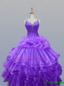 In Stock Straps Quinceanera Dresses with Beading and Ruffled Layers for Winter