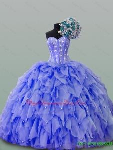 2015 Fast Delivery Quinceanera Dresses with Beading and Ruffles