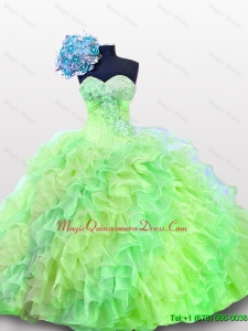 2015 Fast Delivery Quinceanera Dresses with Sequins and Ruffles