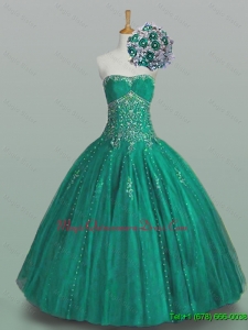 2015 Fast Delivery Strapless Quinceanera Dresses with Beading and Appliques