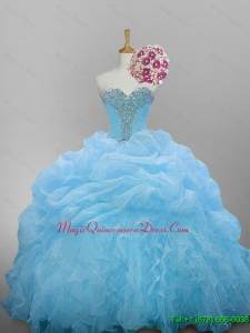 2015 Fast Delivery Sweetheart Quinceanera Dresses with Beading and Ruffled Layers