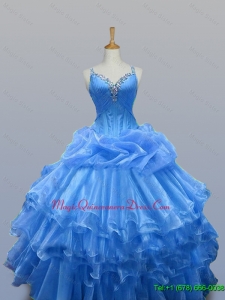 Fast Delivery Beaded Quinceanera Dresses with Ruffled Layers for 2015